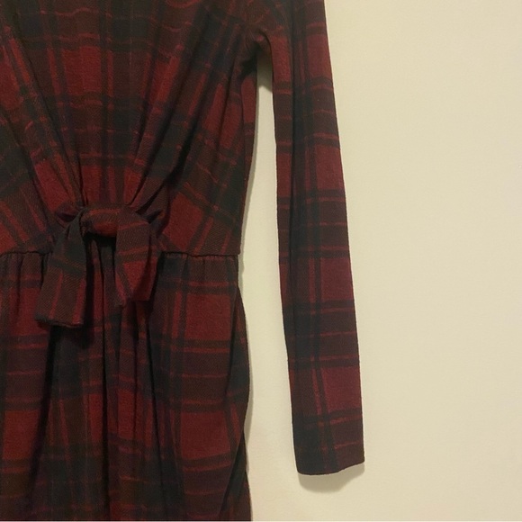 Abercrombie Kids Girls 11/12 Long Sleeve Red Black Plaid Dress - Picture 10 of 13